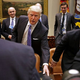 This is actually from a different business leaders meeting, but we were struck by the shade of orange ((Photo: Chip Somodevilla/Getty Images)